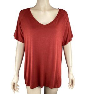 Double Zero Womens Top Size Small Surplice V-Neck‎ Short Sleeve Soft Casual